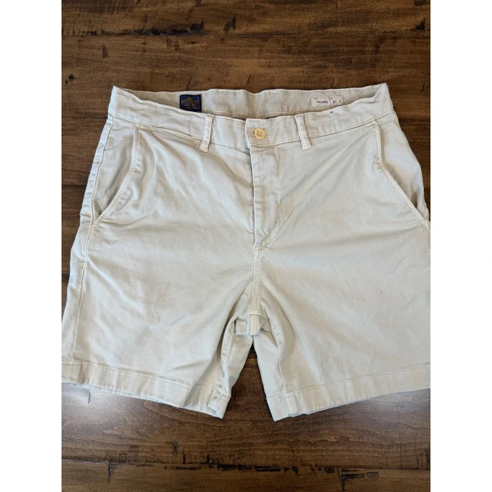 Faherty All Day Shorts Mens 35 Khaki Tan Hybrid Board Shorts 7 Inch Inseam
